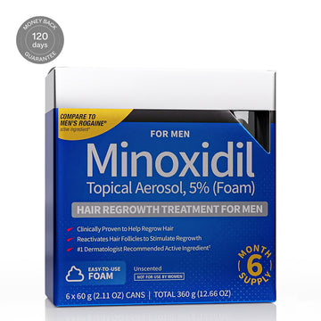 Minoxidil Schuim 5% 6 Maanden Voor Mannen
